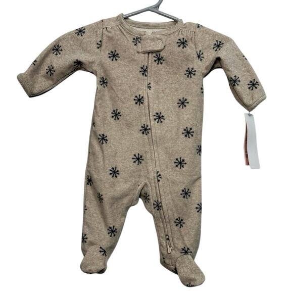 Carter’s Newborn Snowflake Fleece Footie - Picture 1 of 2